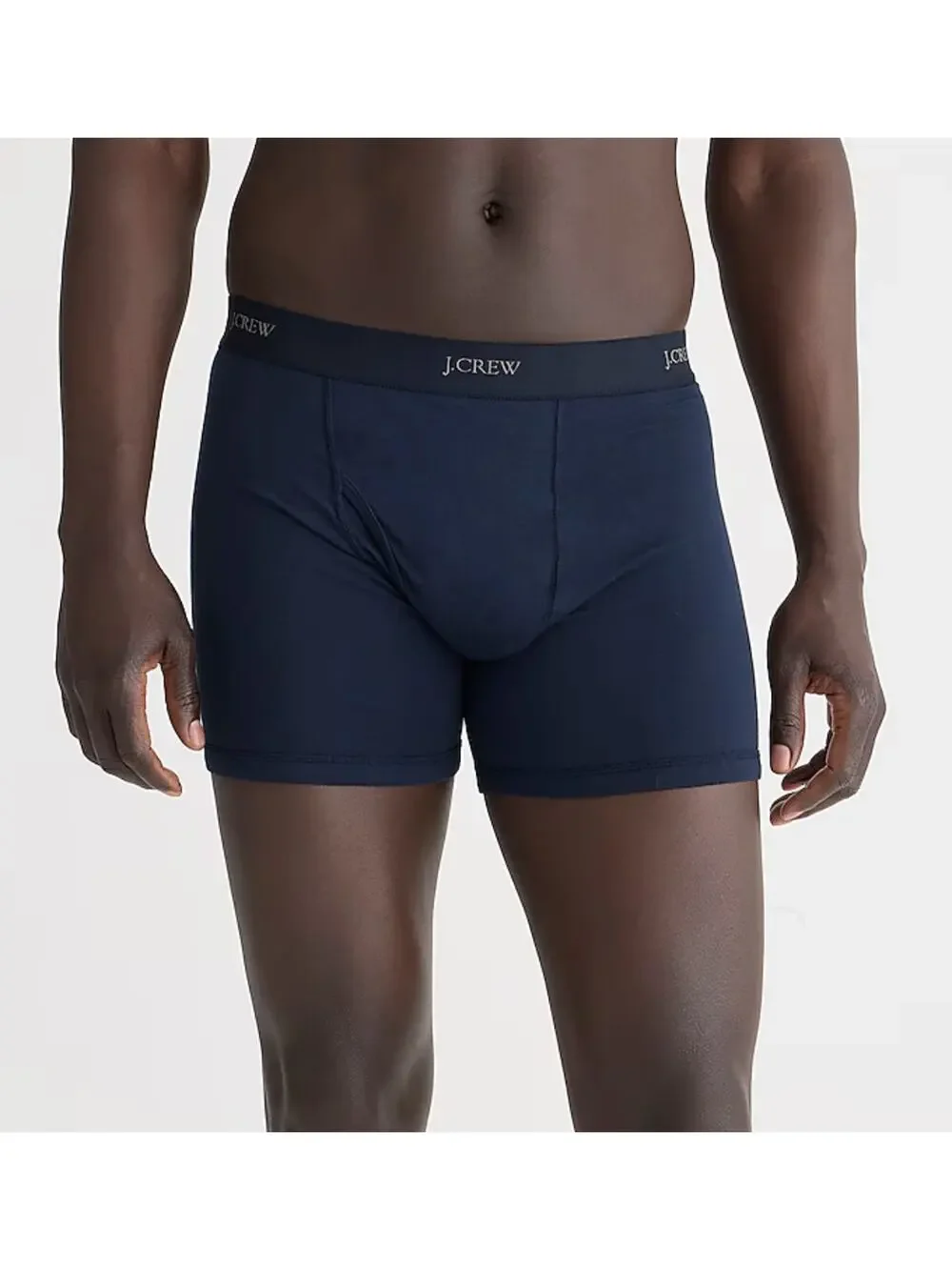 J.Crew Knit Boxer Briefs Mens M Dark Navy Pull-On Stretch Elastic Waistband Logo